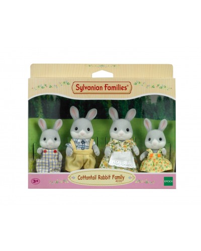 FAMILLE LAPIN GRIS SYLVANIAN