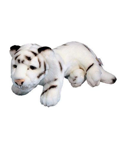 Peluche tigre blanc couche 50cm