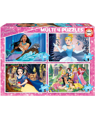 Multi 4 puzzles Disney Princess 50, 80, 100, 150 pièces