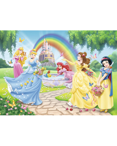 Puzzle 100 pièces - le jardin des princesses Disney