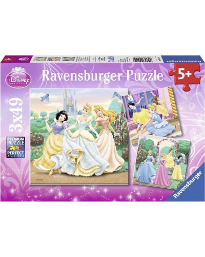 Puzzle 3 x 49 pièces Princesses