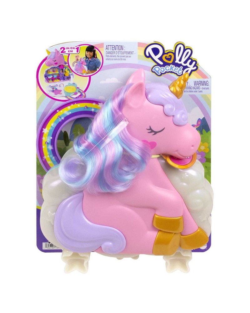 POLLY POCKET SALON DE COIFFURE LICORNE ARC EN CIEL