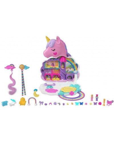 POLLY POCKET SALON DE COIFFURE LICORNE ARC EN CIEL